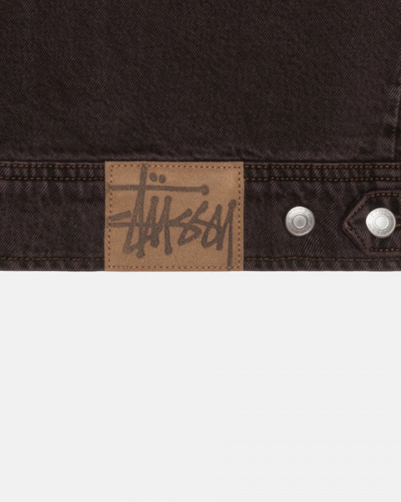 Stussy Zip İş Jacket Denim Erkek Siyah Türkiye | RGA-9121