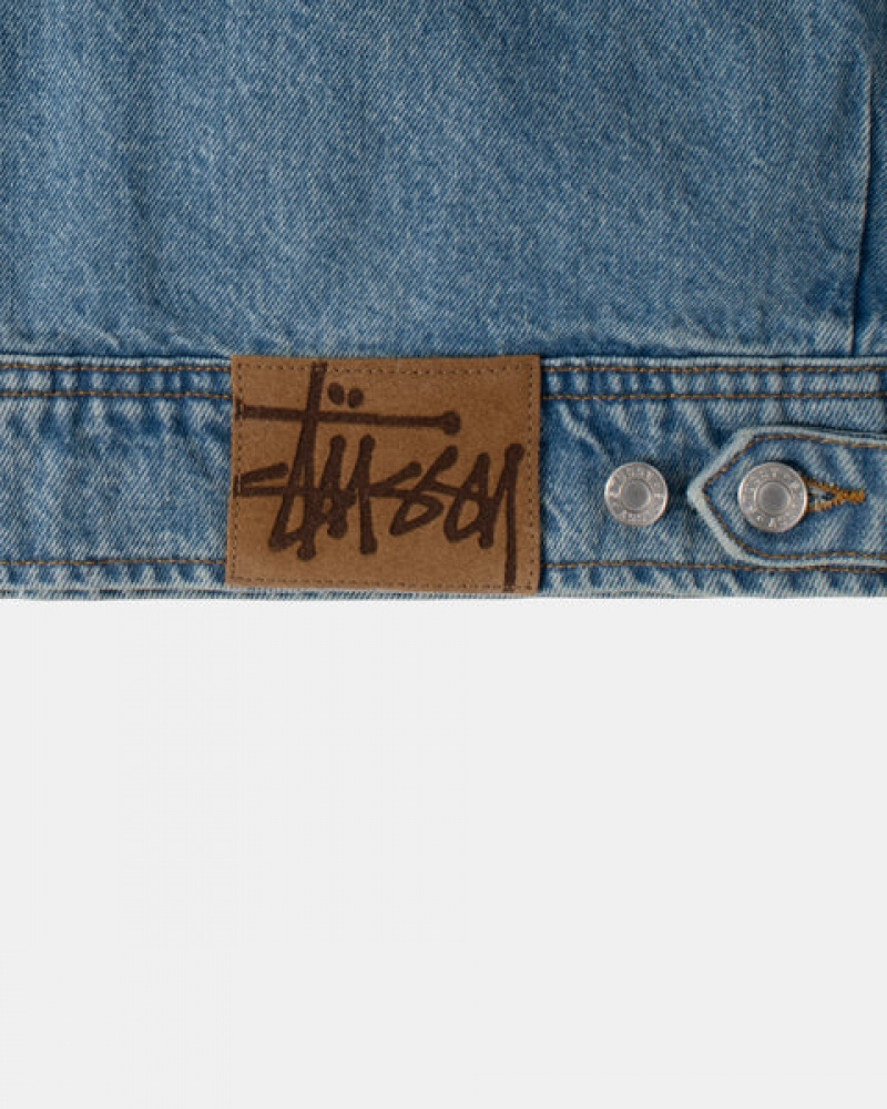 Stussy Zip İş Jacket Denim Kadın Mavi Türkiye | LFZ-9472